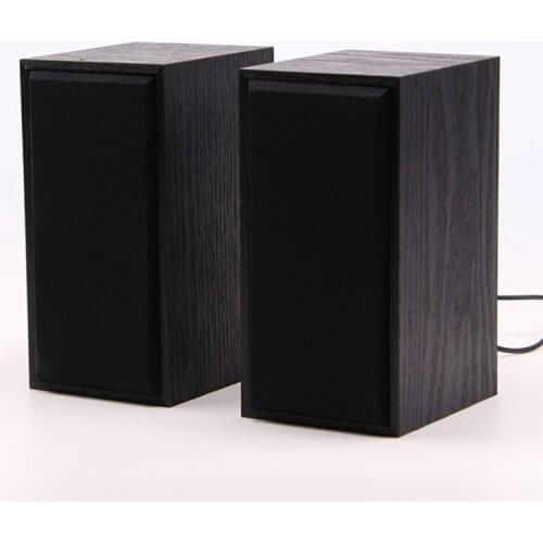 USB Wired Wood Combination Computer Speakers Stereo Music Player Subwoofers Sound Box For Laptop Wooden Multimedia Speaker