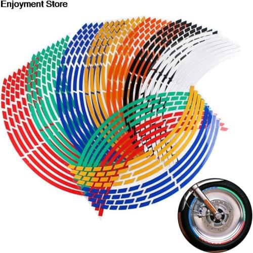 4 Colors Options Wheel Sticker Reflective Rim Stripe Tape Bike Motorcycle Stickers Accessory