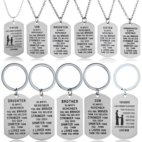 Inspirational Gifts You Are Braver Than You Believe Necklaces Son Daughter Brother Sister Grandson Granddaughter Family Friends