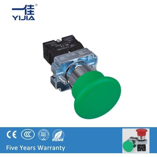 YIJIA 22MM Mushroom head Momentary Push button switch 1NC 1NO 10A 440V Equipment control system Latching switches XB2-10M