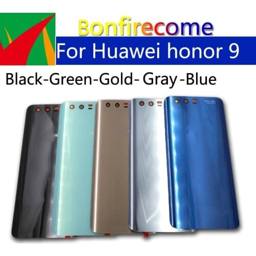 10Pcs\lot For Huawei Honor 9 Back Glass Battery Cover Rear Door Housing Case For Honor9 Back Glass Cover Panel Replacement
