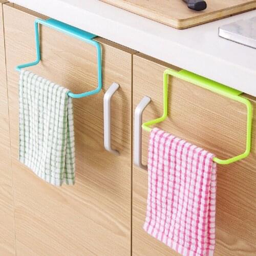 1Pcs Towel Rack Kitchen Multi-purpose Hanging Holder Organizer Bathroom Cabinet Cupboard Hanger Door Back 10
