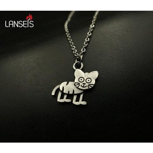 Lanseis 1pcs cute animal necklace pendant women Kawaii tiger pendant