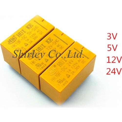 100% new Original Relay Signal HK19F-DC3V-SHG HK19F-DC5V-SHG HK19F-DC12V-SHG HK19F-DC24V-SHG 3 5 12 24VDC 1A 125AVC 30VDC 8pin