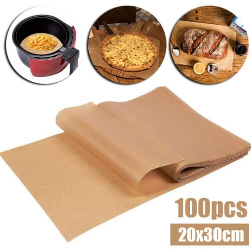 100pcs Baking Oill Paper Parchment Paper Oil Absorption Rectangular Baking Paper Air Fryer Parchment Paper Wax Paper