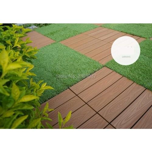11pcs 30*30*2.6cm Balcony decoration composite flooring tiles Interlocking Wood grain Flooring Tiles