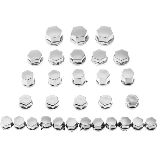 30pcs Chrome Plating Plastic Motorcycle Screw Nut Cover Cap Nut Bolt Centro Motorbike Mouldings For Yamaha For Kawasaki For BMW
