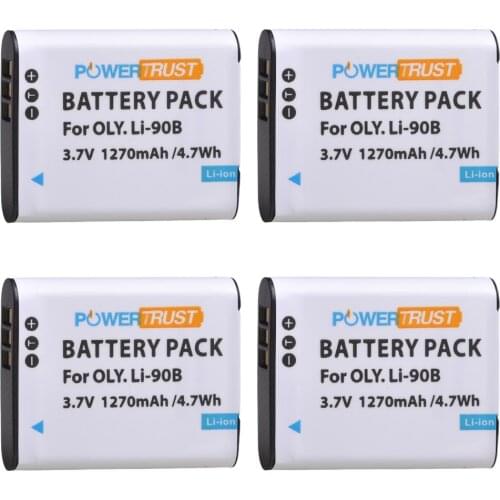 4Pcs 1270mAh LI-90B LI-92B LI90B Camera Bateria akku for Olympus Tough TG-5 TG-Tracker SH-1 SH-2 SP-100 IHS TG L20