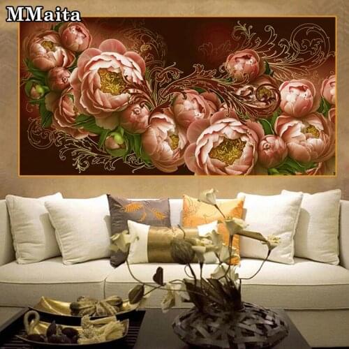 Diamond Painting Golden Mandala and Rose Flower Full Square/Round Mosaic 5D Diy Diamond Embroidery Cross Stitch Decor GG5641