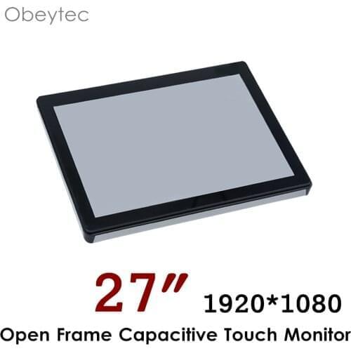 27" anti-vandal open frame lcd display with 10 points capacitive touchscreen panel, 1920*1080, HDMI display, OB-OPM-270
