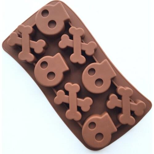 Free Shopping Halloween Horror Skull Chocolate mold, Cake Decoration tools, Silicon Molds fondant,DIY Tools E088