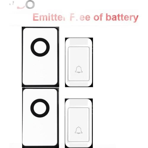 Emitter free of battery bell ring 2 push 2RX wireless door bell set 110-220V wireless doorbell ip44 120M door chime door ring
