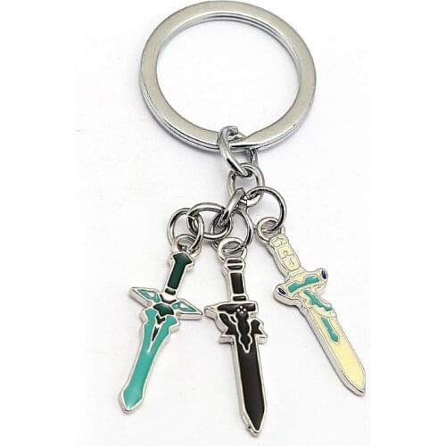 Anime Sword Art Online Keychain SAO Swords Metal Pendant Keyrings Cosplay Key Chains Women Men Gift Chaveiro Jewelry Porte Clef