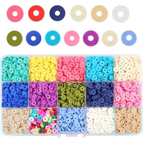 20 Colors Polymer Clay Loose Beads Chip Disk Loose Spacer Mixed Flat Round Clay Beads Jewelry Accessories DIY Jewelry Making Kit