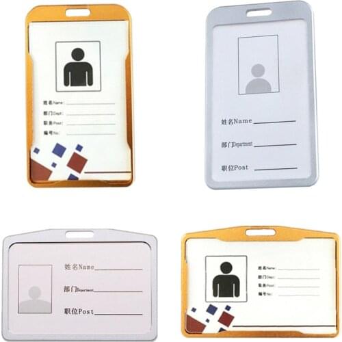 Aluminum Alloy Employee Business Bus School Name ID Card Cover Mental Doctor Work Certificate Identity Card Case Students Gifts