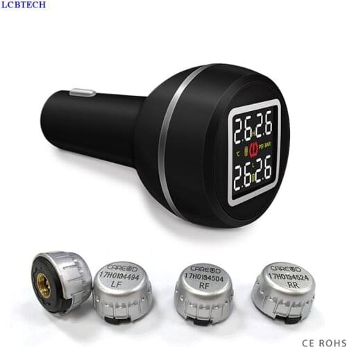 D580C WI Car Cigarette Lighter TPMS Digital Tire Pressure Gauge + 4 External Sensors High quality Tire Pressure Gauge