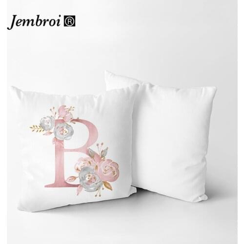 Rose Gold Pink English Letter Cushion Cover Valentines Day Gifts Kissen Decorative Throw Pillowcase for Couch Car Sofa Home
