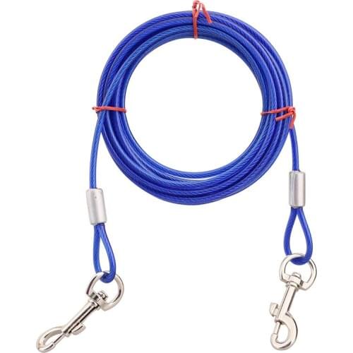 Double-ended One with Two Iron Chains Steel Wire Ropes Two Dogs Leash Pet Dog Collar Harness Accessories Supplies