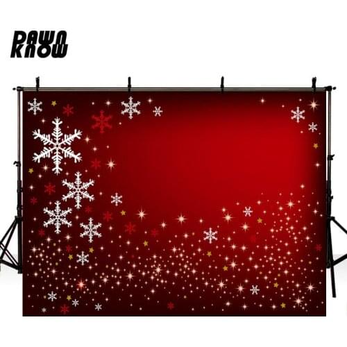DAWNKNOW Snowflake Photography Background For Kids Red Merry Christmas Photo Shoot Backdrops For Children Photocall lv1024