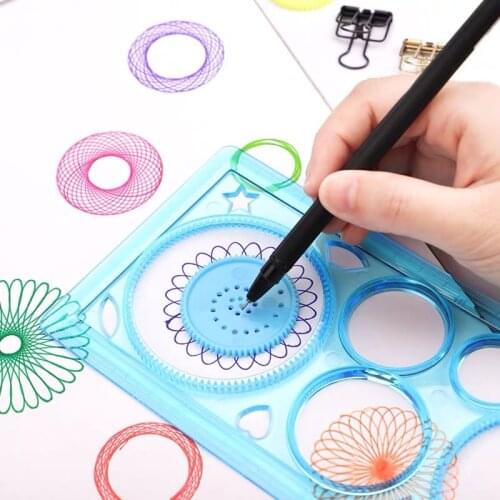 Painting Multi-function Interesting Puzzle Spirograph Children Drawing Plastic Ruler Improve Start Work Ability Kids Art Craft