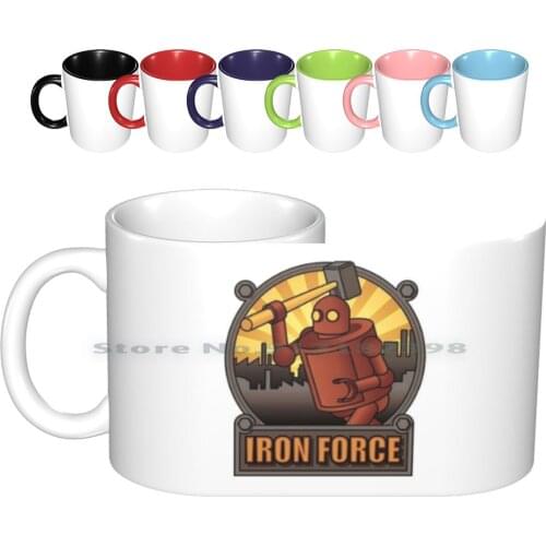 Iron Force Logo Ceramic Mugs Coffee Cups Milk Tea Mug Battlebots Robot Rusty Creative Trending Vintage Gift Bottle Cup