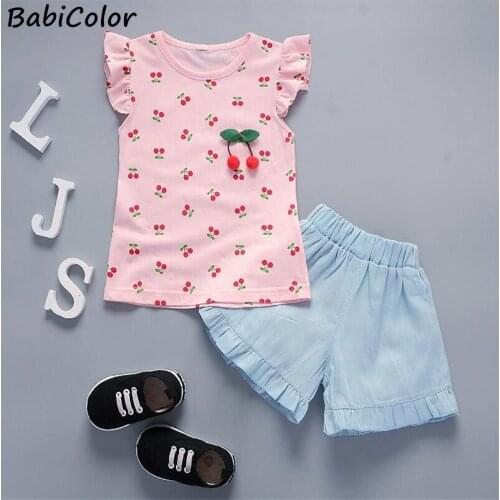 BibiCola Summer Baby Girls Clothing Sets New Fashion Girls Top+Shorts 2pcs Clothes Suit Infant Girls Clothing Summer Set