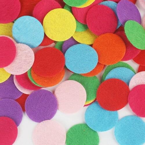 Hot! 100Pcs/lot 15-30mm Random Mixed Color Felt Fabric Thickness Polyester Cloth Felts DIY For Sewing Crafts Free ship Wholesale
