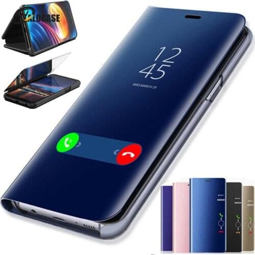 Fashion smart flip mirror phone case for iphone 11 pro max 7 8 6s plus xs max xr x for samsung s8 s9 s10e plus note 8 9 10 pro