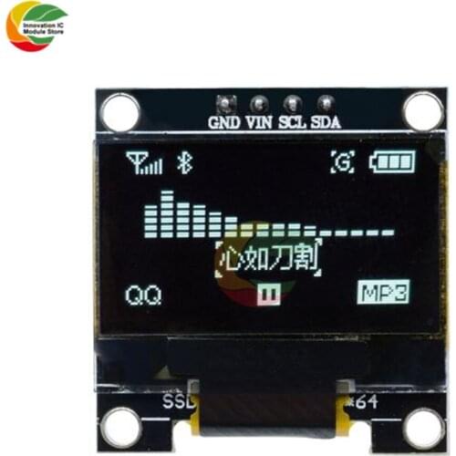 0.96" 12864 SSD1306 OLED LCD Display Module I2C IIC Serial with Pin for Arduino 51 MSP430 Series STM32/2 CSR IC