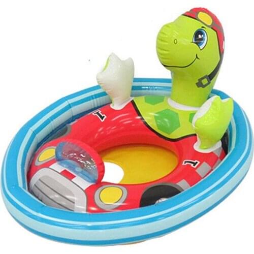Tortoise Cartoon Inflatable Boat Outdoor Kid For Baby Play Water Riding Swim Ring Pool Toy Summer Floating Boat Toy 2021