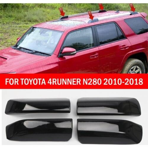 Pcmos 4Pcs Black Car Roof Rack Cover Rail End Shell Replacement Shell For Toyota 4Runner N280 2010-2018 Exterior Stickers Parts