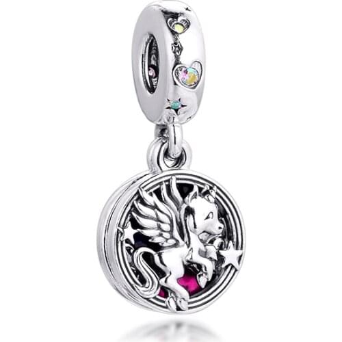 New Charms 925 Silver Original Fit Pandora Bracelets Sterling Silver Magical Unicorn Double Charm Beads for diy Women Jewelry