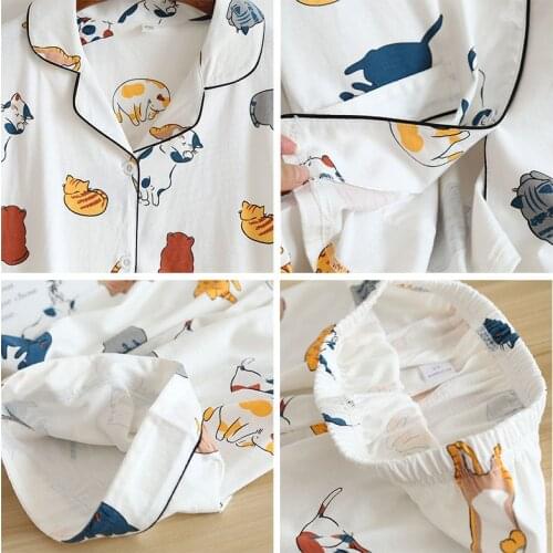 2pcs/set Cotton Pajamas for Women 2021 New Summer Short Sleeve Top + Shorts Female Cartoon Home Suit Casual Homewear Nightie Set