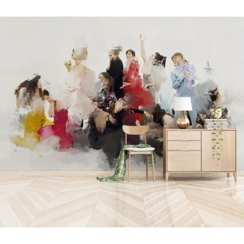 Custom photo 3d wallpaper European simple abstract oil painting figure beauty home decor living room wallpaper for walls 3 d