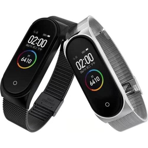 304 Stainless Watchbands Replacement Bracelet For Mi Band 5 Strap Suitable for Xiaomi 3/4/5/6 Steel Metal Strap For Mi Band 4 3