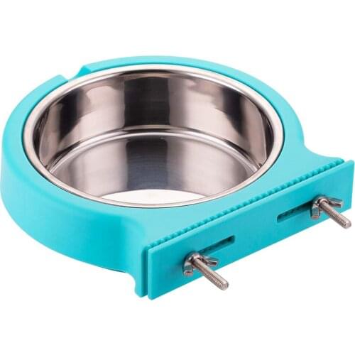 Crate Dog Bowl Removable Stainless Steel Dog Bowl Hanging Pet Cage Bowl Coop Cup Large Water Food Bowl for Dogs Cats Rabbits