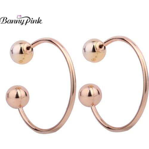 Banny Pink Punk Metal C Studs Earrings For Women Chunky Alloy Screw Geo Post Earrings Fashion Jewelry Pendientes Circle Earrings