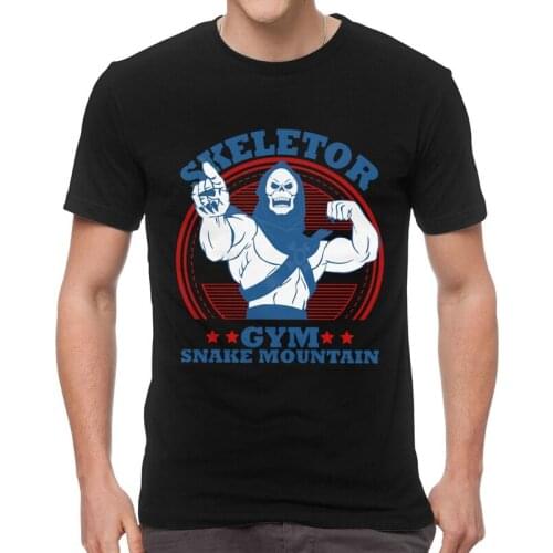 Skeletor Gym Snake Mountain T Shirt Men Short Sleeve Cotton T-shirt He-Man And The Masters Of The Universe Tee Tops Tshirt