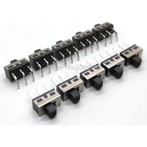 5Pcs SS12D10 SS12D11 Toggle Switch 3Pins Straight / curved Feet 1P2T Handle High 5mm Spacing Of 4.7mm 3A 250V SS12D10G5