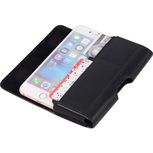 Universal Pouch Leather Case 4.7/5.2/5.5/6.5/6.9 inch for Samsung iPhone Huawei Xiaomi LG Sony with Card Holder Belt Clip Holste