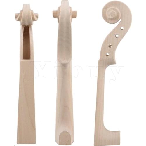 Yibuy 4/4 Full Size Violin Neck Hand Carved Maple Wood Violin Parts for Luthier