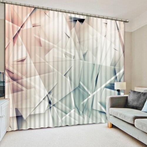 Custom Window 2019 new Curtain kitchen Bedroom Living Room 3D Stereoscopic Square glass Curtains Decorations Window