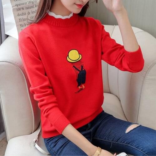 Winter Sweater Women Pullover Embroidered Knitted Pullover Women Sweaters Korean Womens Jumper