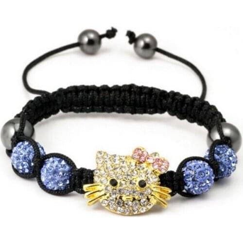 10mm 3pcs/lot h4533 cat white mixed Clay Micro Disco Pave Ball bead Bracelets Bangles for Wholesale crystal