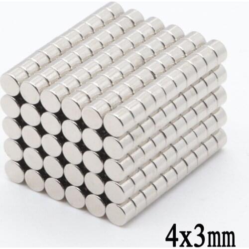 250pcs N35 4x3 mm N35 Mini Super Strong Rare Earth Fridge Permanet Magnet Small Round Neodymium Magnet