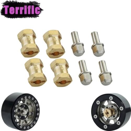 4PCS 12MM Brass Weights Hex Wheels 12mm 15mm 17mm Extended Adapter for 1/10 RC Crawler Car Axial SCX10 Wraith CC01