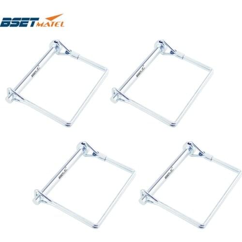 4PCS Spring Carbon Steel Square Shaft Locking Lock Pin Safety Coupler Retainer Farm Trailers Wagons Lawn Garden Auto Car Trailer