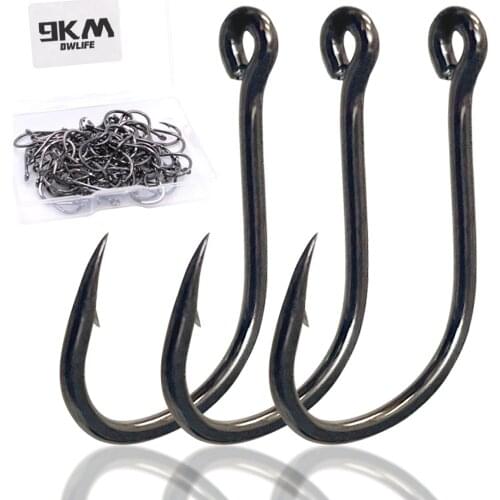 Fishing Hooks Set High Carbon Steel 50/200Pcs with Box Premium Strong Sharp Fish Hook with Barbs for Freshwater/Seawater Fishing