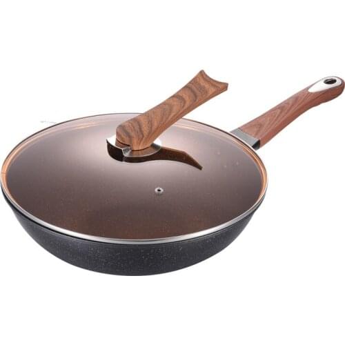 Maifan stone double-layer wok with steamer non-stick three-piece gift cookware set vacuum frying pan with less oily smoke