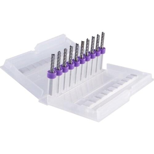 10Pcs Pcb Milling Cutter 1Mm Fish Tail Milling Cutter Corn Milling Cutter Tungsten Carbide Mini End Mill Engraving Cnc